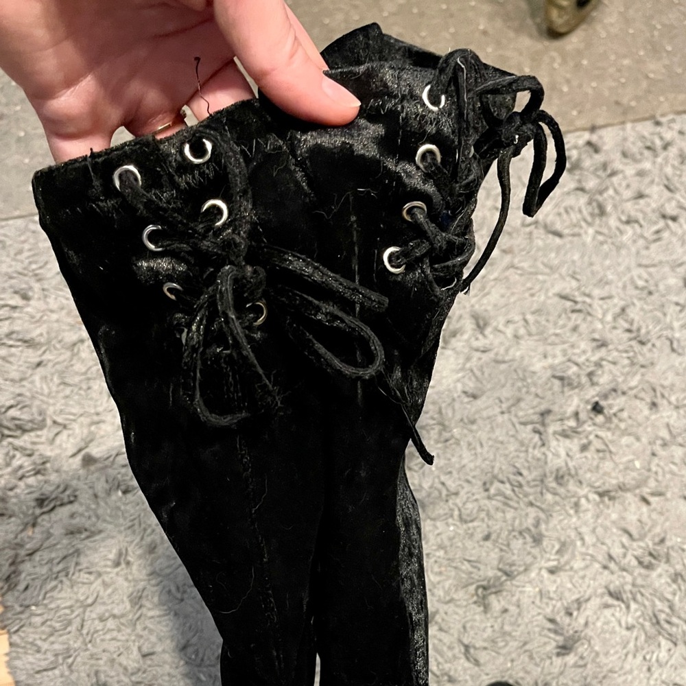 Thigh High Velvet Boots